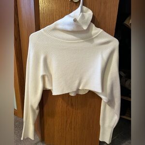 Dry Goods Cropped White Turtle Neck (Size Small)